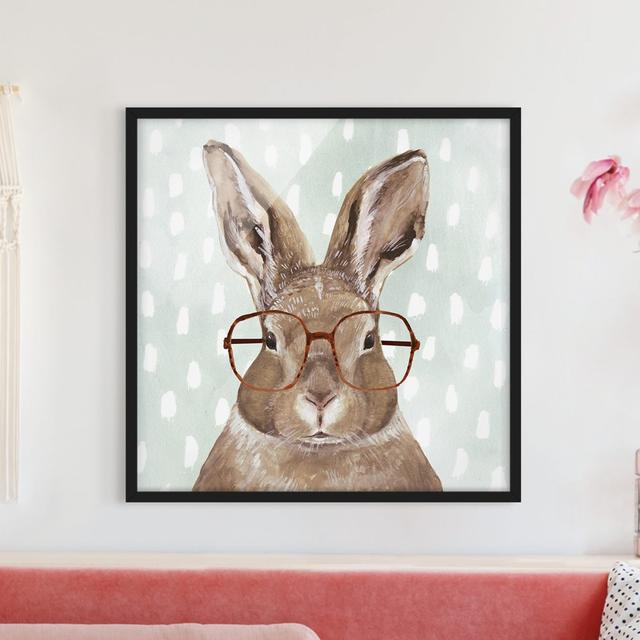 Picture With Frame - Spectacled Animals - Bunny - Square 1:1 Maturi Size: 70cm H x 70cm W x 2cm D, Frame Option: Black Framed on Productcaster.