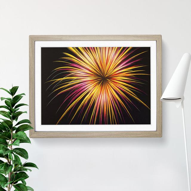 Revolutionary Fireworks - Single Picture Frame Print 17 Stories Size: 46cm H x 64cm W x 2cm D, Frame Colour: Oak Framed on Productcaster.