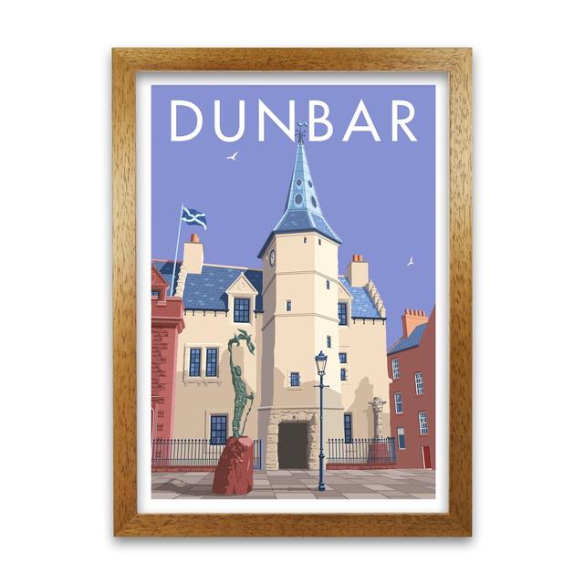 Scotland Dunbar by Stephen Millership - Graphict Art Print on Paper East Urban Home Frame Options: Oak, Size: 29.7 cm H x 21 cm W x 5 cm D on Productcaster.