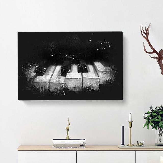 Broken Piano Keys Abstract - Wrapped Canvas Painting Print East Urban Home Size: 60cm H x 91cm W x 3cm D on Productcaster.