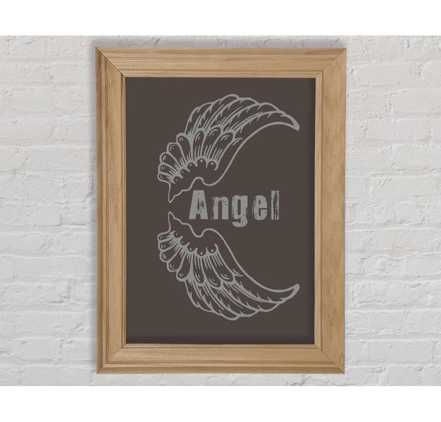 Girls Room Quote Angel Wings 3 Chocolate - Picture Frame Art Prints Bright Star Size: 59.7cm H x 84.1cm W on Productcaster.