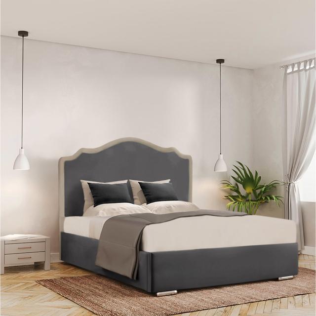 Dias Upholstered Storage Bed Lark Manor Colour: Asphalt, Size: Kingsize (5') on Productcaster.