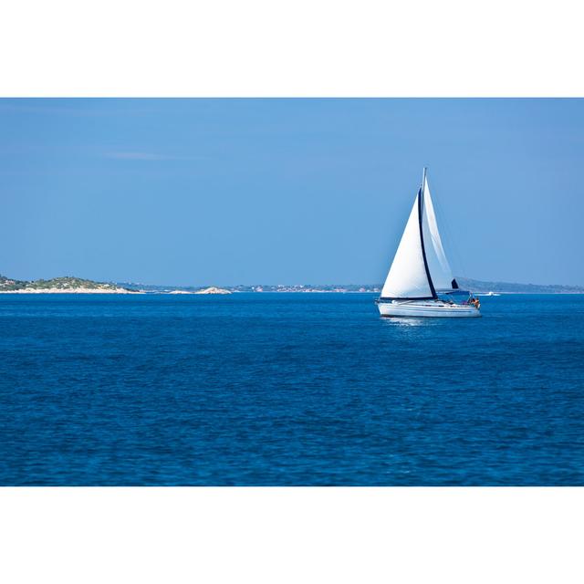 Yacht at Adriatic Sea - Wrapped Canvas Photograph Breakwater Bay Size: 61cm H x 91cm W x 3.8cm D on Productcaster.