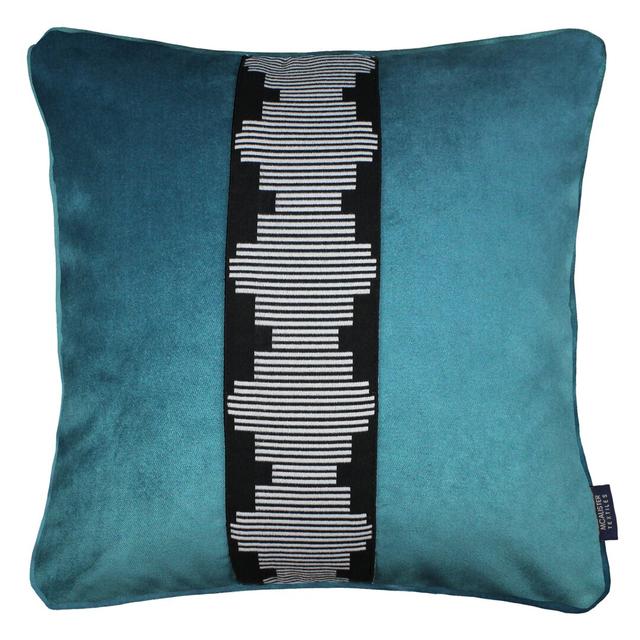 Maya Velvet Cushion with Filling McAlister Textiles Size: 49cm H x 49cm W x 1cm Dr, Colour: Teal on Productcaster.