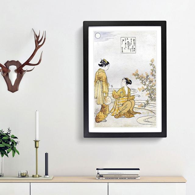 Hagi No Tamagawa by Harunobu Suzuki - Picture Frame Painting Print East Urban Home Frame Option: Black Framed, Size: 65cm H x 48cm W x 2cm D on Productcaster.