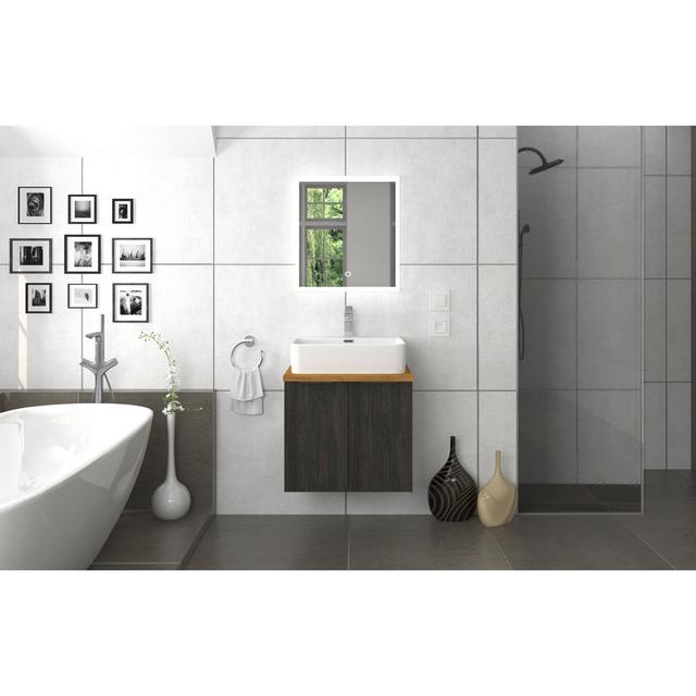 Navan Bathroom Furniture Suite Ebern Designs Furniture Finish: Anthracite/Carbon Marine/Oak on Productcaster.