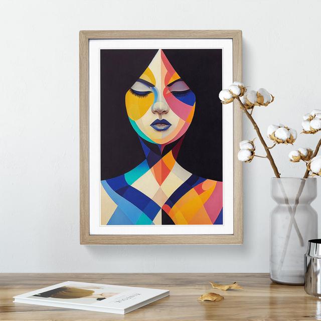 Abstract Coloured Woman No.4 - Picture Frame Graphic Art Fairmont Park Size: 34cm H x 25cm W x 2cm D, Frame Colour: Oak on Productcaster.