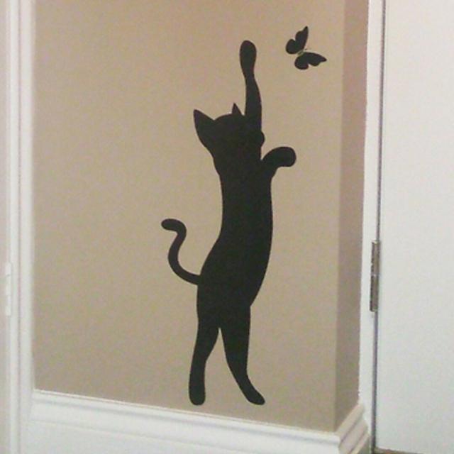 Cat Wall Sticker East Urban Home Colour: Lime Green on Productcaster.