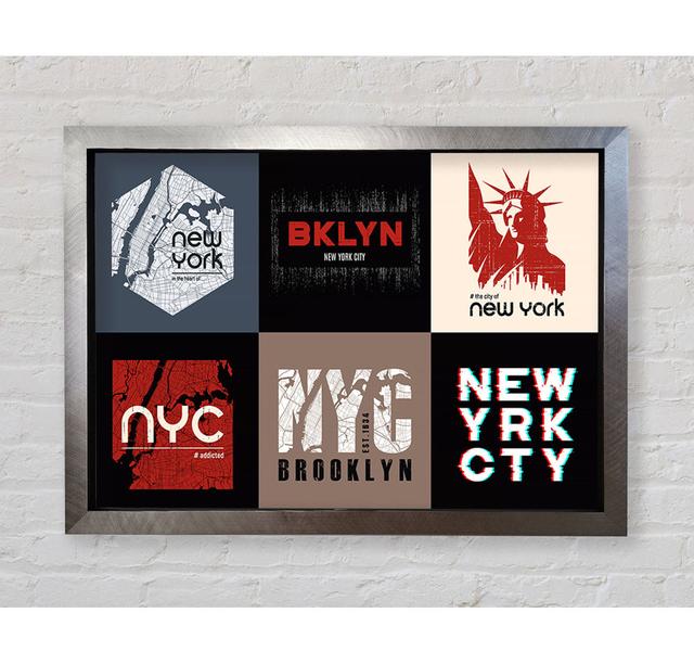 New York Signs - Single Picture Frame Art Prints Bright Star Size: 42cm H x 59.7cm W x 3.4cm D on Productcaster.