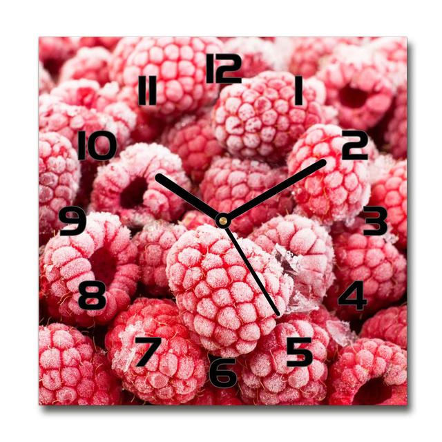 Hibaaq Glass Wall Clock East Urban Home Colour: Black/Pink on Productcaster.