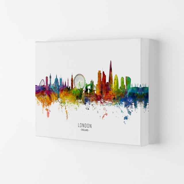 London England Skyline by Michael Tompsett - Graphic Art Print Ebern Designs Format: Wrapped Canvas, Size: 29.7cm H x 42cm W x 4cm D on Productcaster.