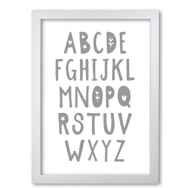 Alphabet - Painting on Paper East Urban Home Size: 60 cm H x 42 cm W x 5 cm D, Format: White Grain Frame on Productcaster.