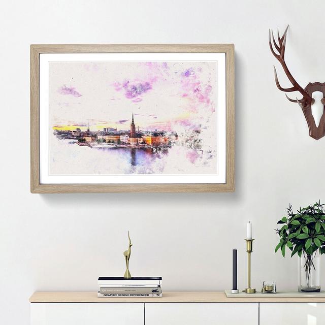 Stockholm in Sweden - Picture Frame Graphic Art Print East Urban Home Frame Option: Oak Framed, Size: 24cm H x 33cm W x 2cm D on Productcaster.