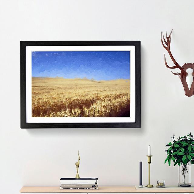 Field of Wheat in Kansas - Picture Frame Graphic Art Print East Urban Home Frame Option: Black, Size: 60cm H x 91cm W x 2cm D on Productcaster.