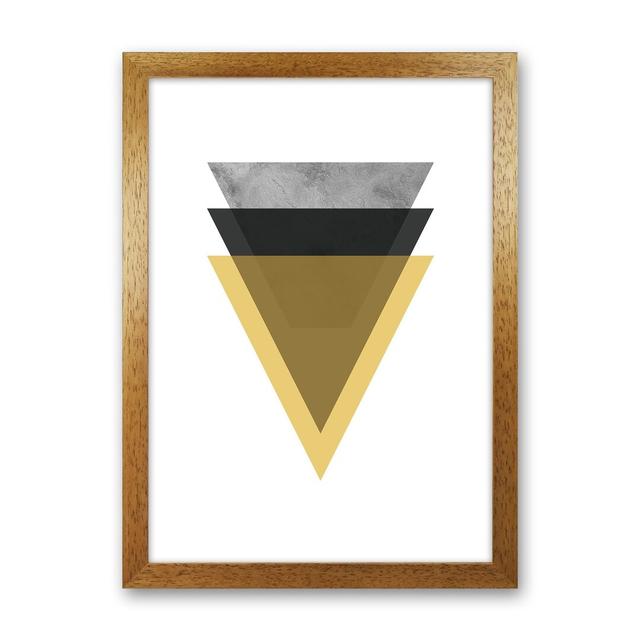 Geometric Mustard And Black Triangles by Pixy Paper - Print Corrigan Studio Format: Oak Framed, Size: 84cm H x 59.4cm W x 3cm D on Productcaster.