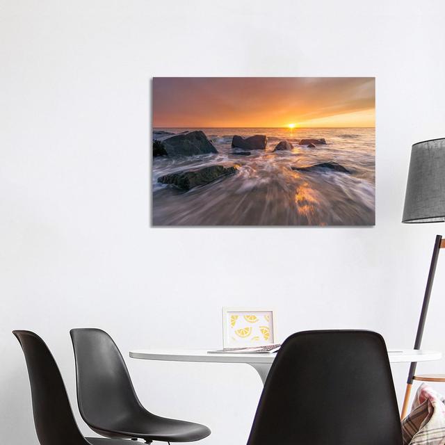 Sunset At The Coast In Denmark Highland Dunes Format: Wrapped Canvas, Size: 66.04cm H x 101.6cm W x 1.905cm D on Productcaster.