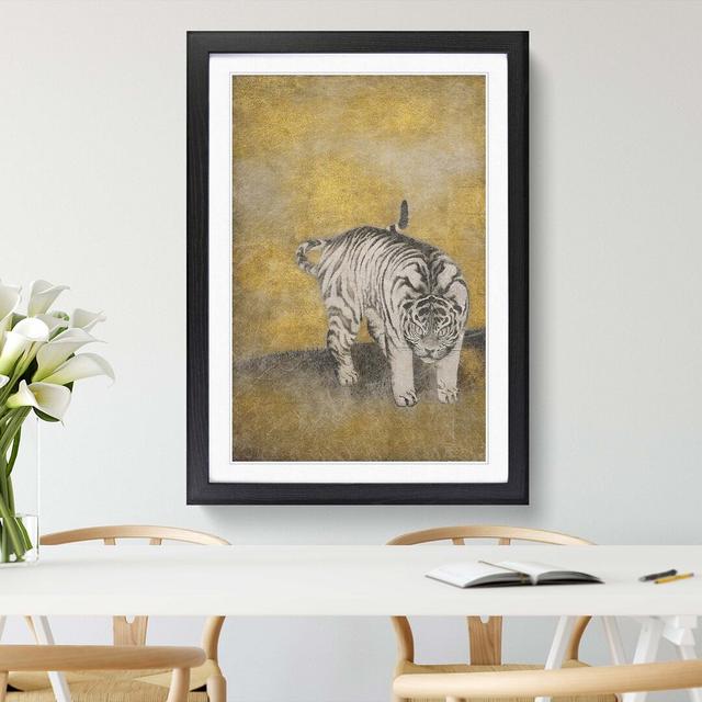 White Tiger - Picture Frame Painting Print East Urban Home Size: 65cm H x 48cm W x 2cm D, Frame Option: Black Framed on Productcaster.