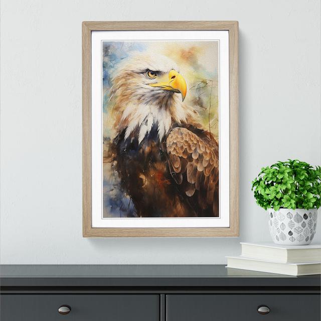 Eagle Expressionism No.2 - Single Picture Frame Print on Wood Alpen Home Size: 64cm H x 46cm W, Format: Oak Framed on Productcaster.