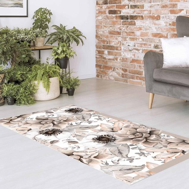 Golena Floral Pattern Machine Woven Area Rug East Urban Home Rug Size: Rectangle 140 x 280cm on Productcaster.