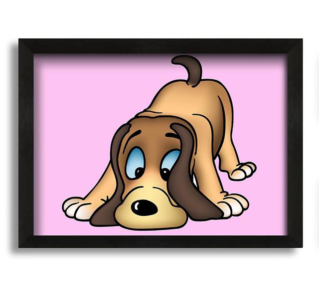 Dog Sniffing - Picture Frame Graphic Art on Canvas Harriet Bee Size: 42cm H x 60cm W x 10cm D on Productcaster.