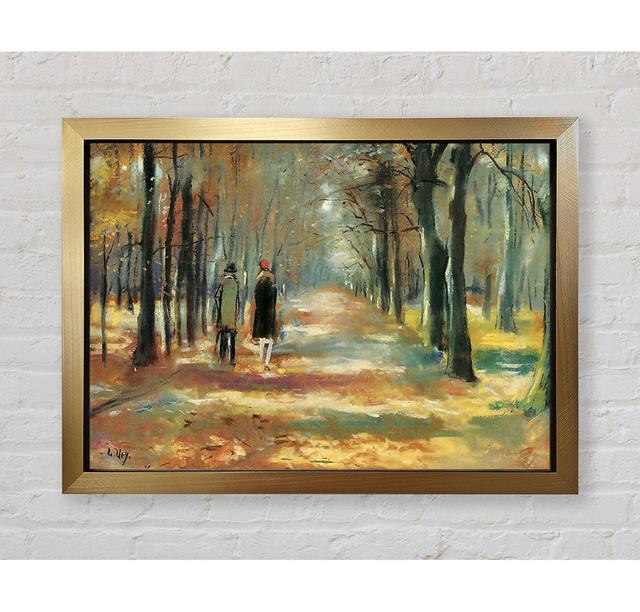 Lesser Ury Couple Walking In The Woods - Single Picture Frame Art Prints Rosalind Wheeler Size: 100cm H x 141.4cm W x 3.4cm D, Format: Black Framed Pa on Productcaster.