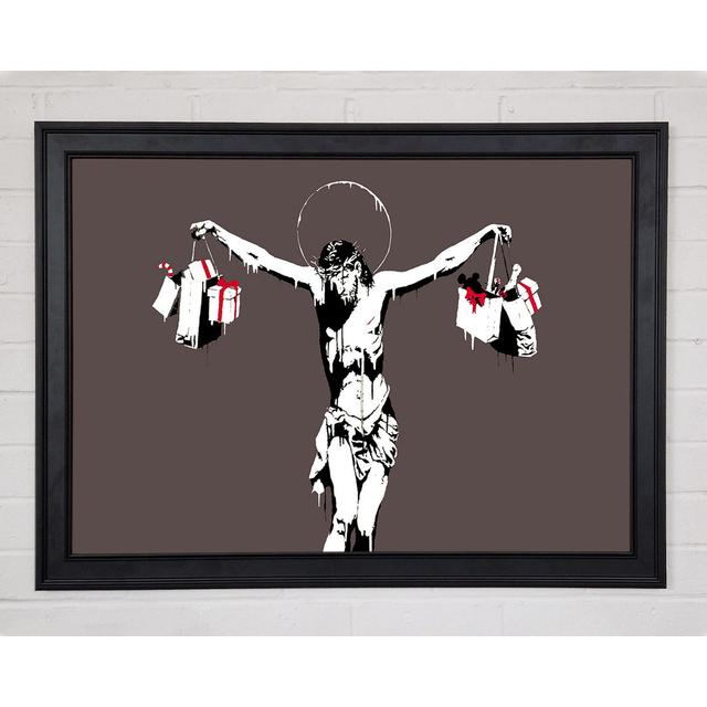 Thank Christ For Shopping (Landscape) Grey Framed Print Happy Larry Size: 84.1cm H x 118.9cm W on Productcaster.