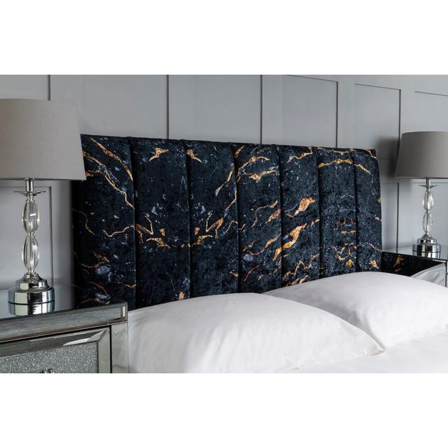 Anneliese Upholstered Headboard Etta Avenue Colour: Black, Size: Small Double (4') on Productcaster.