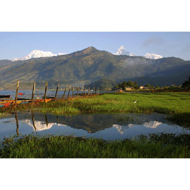 Reflection Of Pokhara by Molloykeith - Wrapped Canvas Art Prints Alpen Home Size: 61cm H x 91cm W x 3.8cm D on Productcaster.