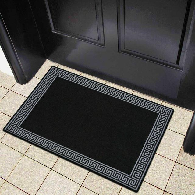 Fougeres Doormat Fairmont Park Mat Size: Rectangle W40 x L60 cm, Colour: Black/Grey on Productcaster.