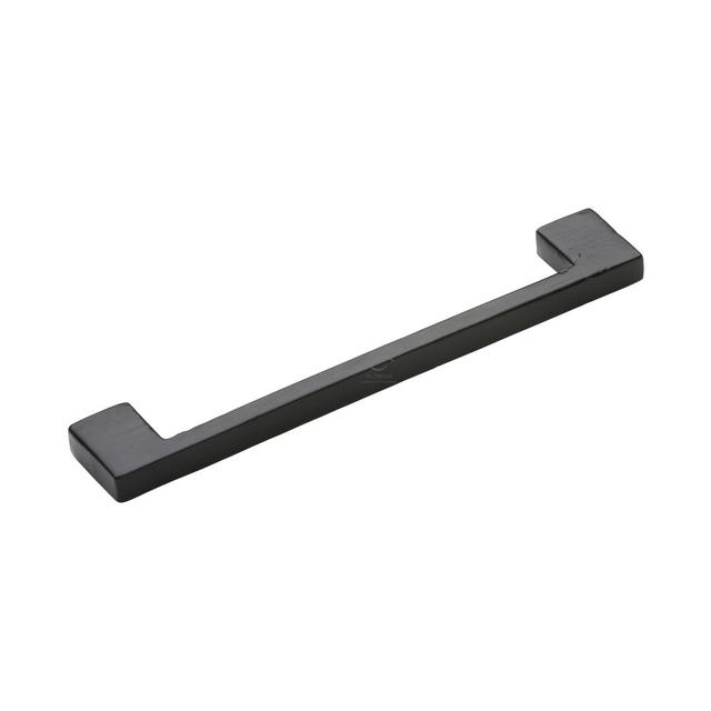 Matt Black Rustic Iron Cabinet Pull Urban Design Heritage Brass Size: 12.8cm H x 1cm W x 2.8cm D on Productcaster.