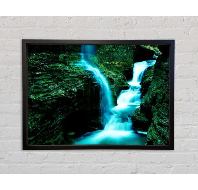 The Rock Formation Waterfall - Single Picture Frame Art Prints on Canvas Bright Star Size: 84.1cm H x 118.9cm W x 3.3cm D on Productcaster.