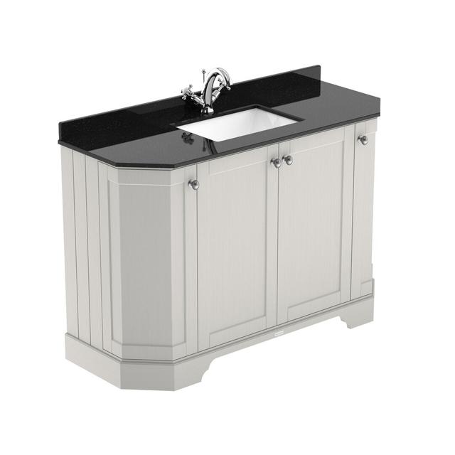 Old London 1200mm Free-standing Single Vanity Old London Vanity Unit Colour: Timeless Sand, Top Finish: Black on Productcaster.