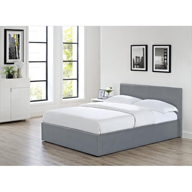 Lolita Upholstered Ottoman Bed Hykkon Upholstery Colour: Grey, Mattress Size: Small Double (4') on Productcaster.