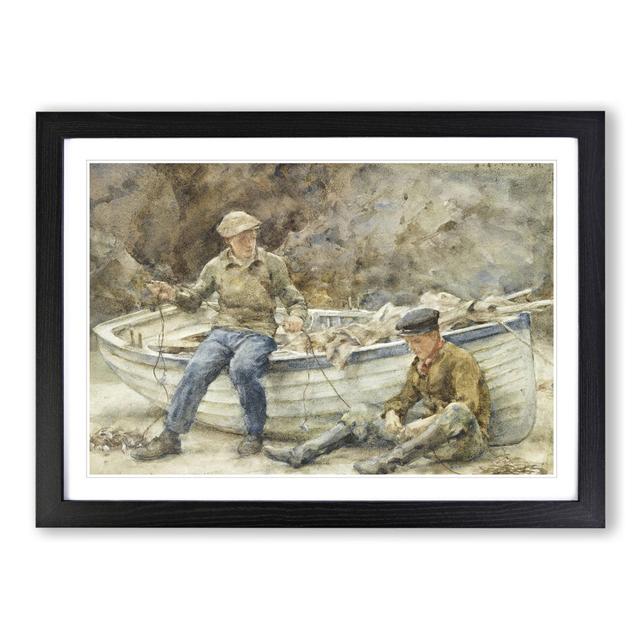 Bailling a Spiller by Henry Scott Tuke - Picture Frame Painting on MDF East Urban Home Frame Option: Black Framed, Size: 27cm H x 36cm W x 2cm D on Productcaster.