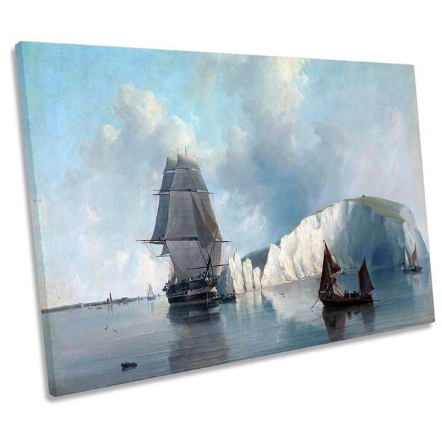 E.W Cooke Needles Isle Of Wight Picture CANVAS WALL ART Print Longshore Tides Size: 81.3cm H x 121.9cm W x 4cm D on Productcaster.