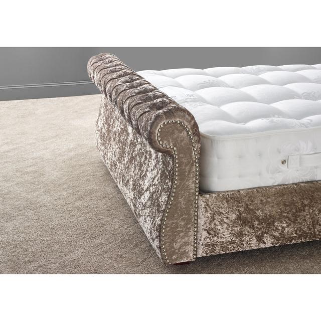 Valencia Upholstered Sleigh Bed Mercer41 Size: Double (4'6) on Productcaster.