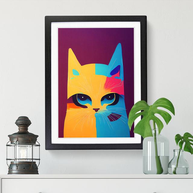 Cat Art Abstract Vol.1 ClassicLiving Size: 46cm H x 34cm W x 2cm D, Format: Black Framed on Productcaster.