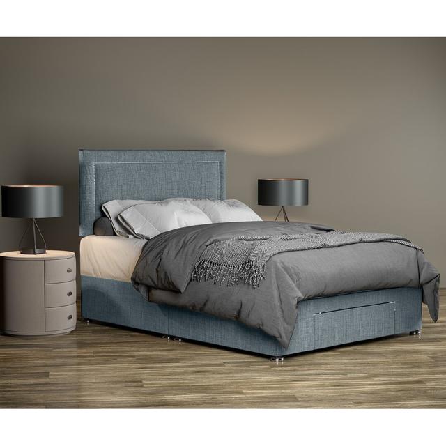 Ibsen Divan Bed Base 17 Stories Colour: Sky, Size: Small Single (2'6) on Productcaster.