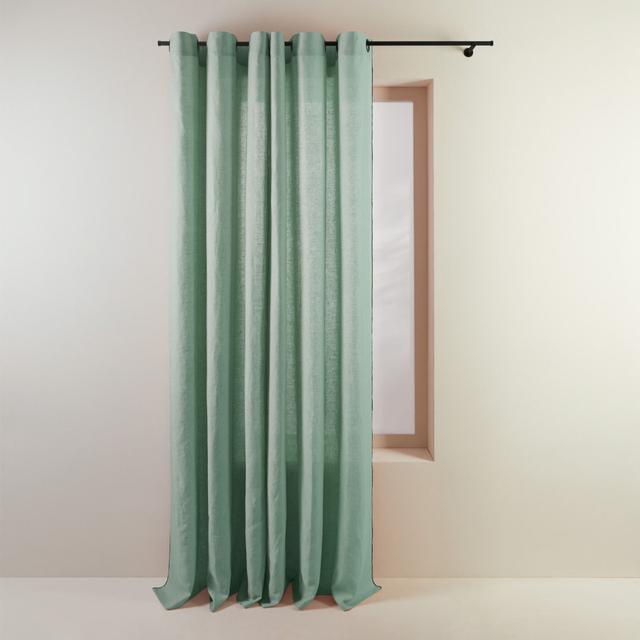 Eyelet Semi Sheer Curtain Madura Colour: Pale Green, Panel Size: 200 x 280cm on Productcaster.