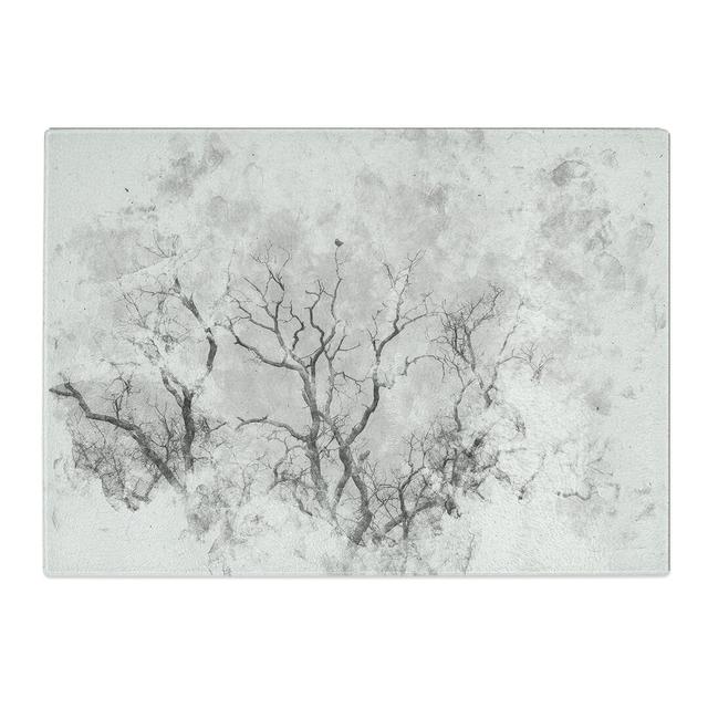 Tempered Glass Bird in a Winter Tree Chopping Board East Urban Home Size: 28.5 cm x 39 cm on Productcaster.