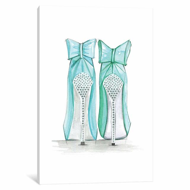 Tiffany Shoes by Rongrong DeVoe - Wrapped Canvas Painting East Urban Home Size: 66.04cm H x 45.72cm W x 1.91cm D on Productcaster.