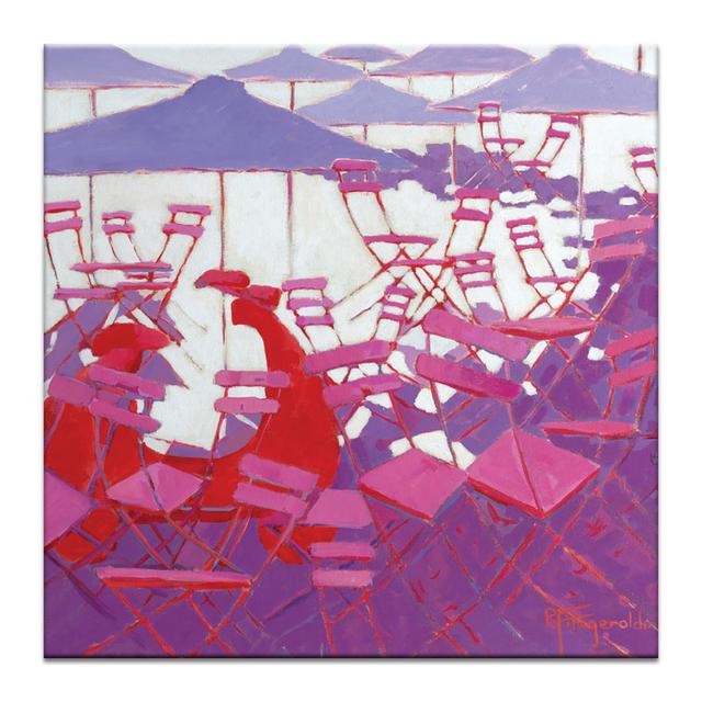 Red Vespa by Catherine Fitzgerald Art Print Wrapped on Canvas East Urban Home Size: 76 cm H x 76 cm W on Productcaster.