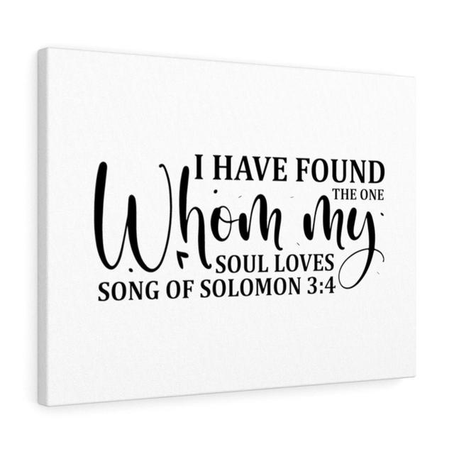 My Soul Loves Song of Solomon 3:4 - Wrapped Canvas Typography Blue Elephant Size: 28cm H x 36cm W on Productcaster.