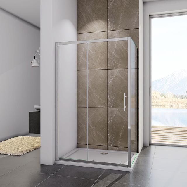 120 x 76 x 185 cm Duschkabine Carner mit Schiebetür Belfry Bathroom on Productcaster.