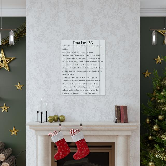 Scripture Walls Psalm 23 German Der Herr Ist Mein Hirte White Bible Verse Canvas Christian Happy Larry Size: 61cm H x 45.7cm W on Productcaster.