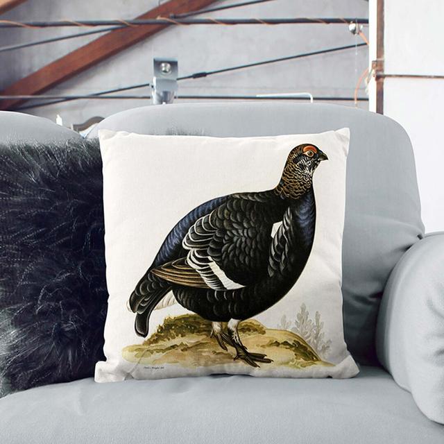 A Black Grouse by Von Wright Cushion with Filling East Urban Home Size: 55 x 55 cm, Backing Colour: Black on Productcaster.