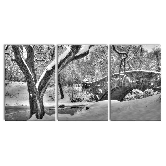 Central Park New York - 3 Piece Wrapped Canvas Photograph Print Set East Urban Home Size: 240 cm H x 120 cm W x 2.4 cm D on Productcaster.