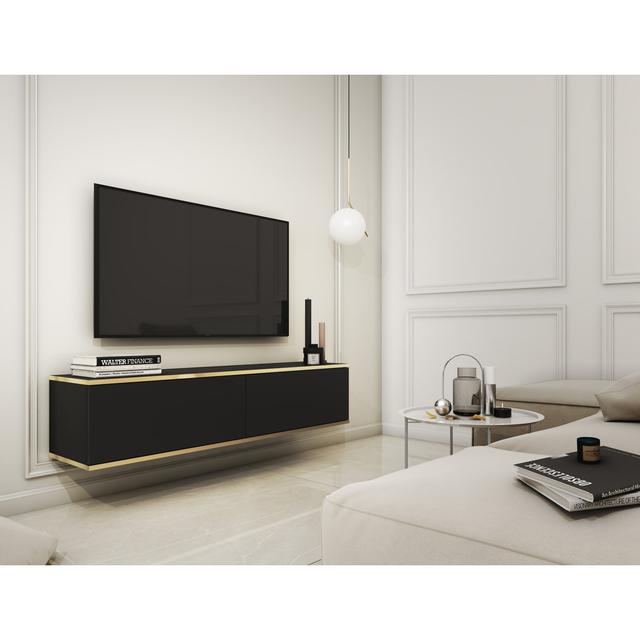 Perina TV Stand for TVs up to 60 " Fairmont Park Colour: Black/Gold on Productcaster.