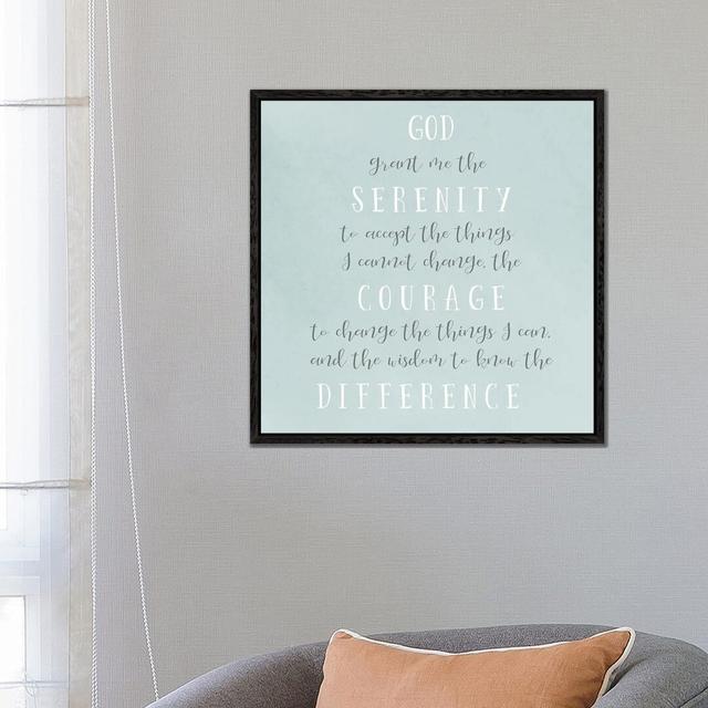 Serenity Prayer - Typography Print on Canvas Maturi Format: Black Framed, Size: 66.04cm H x 66.04cm W x 3.81cm D on Productcaster.