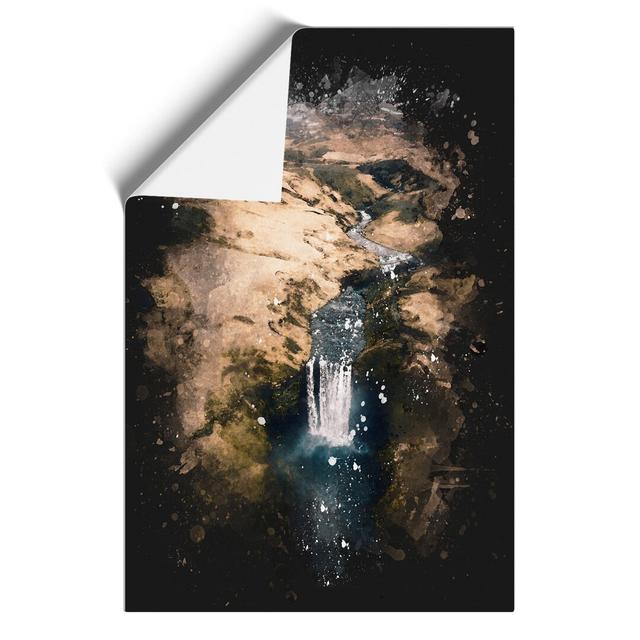 The Skogafoss Waterfall in Iceland - Unframed Painting East Urban Home Size: 30cm H x 21cm W x 0.1cm D on Productcaster.